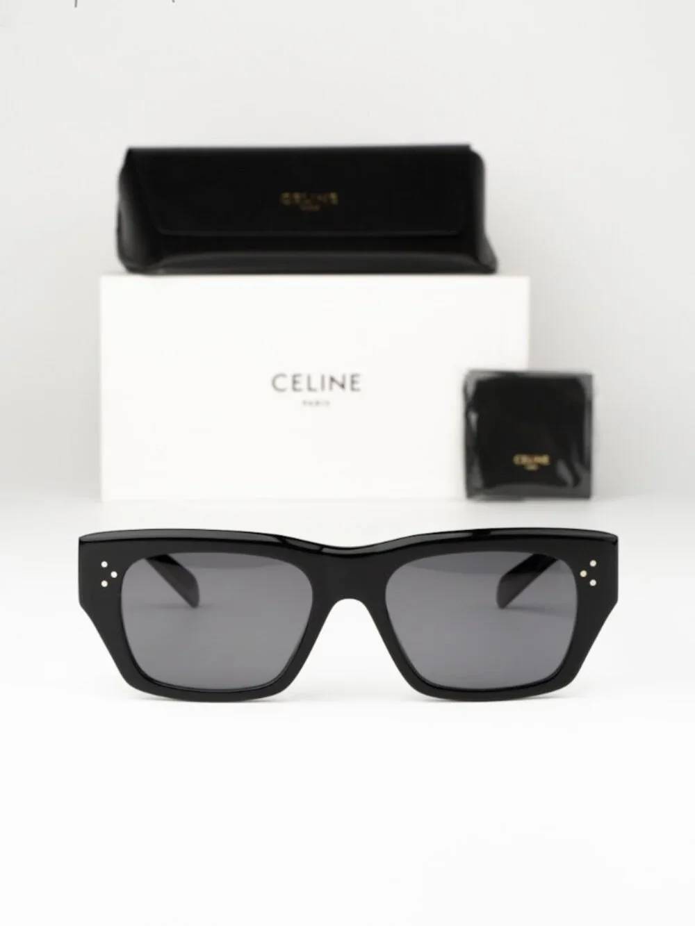 Celine Men Sunglasses Black Grey Polarized Cat Eye CL40297U 01D NEW AUTHENTIC